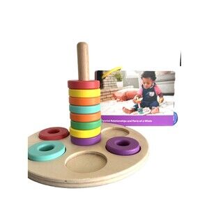 LOVEVERY Wooden Flexible 11 Ring Stacker Babbler Kit 13-15M & Play Guide